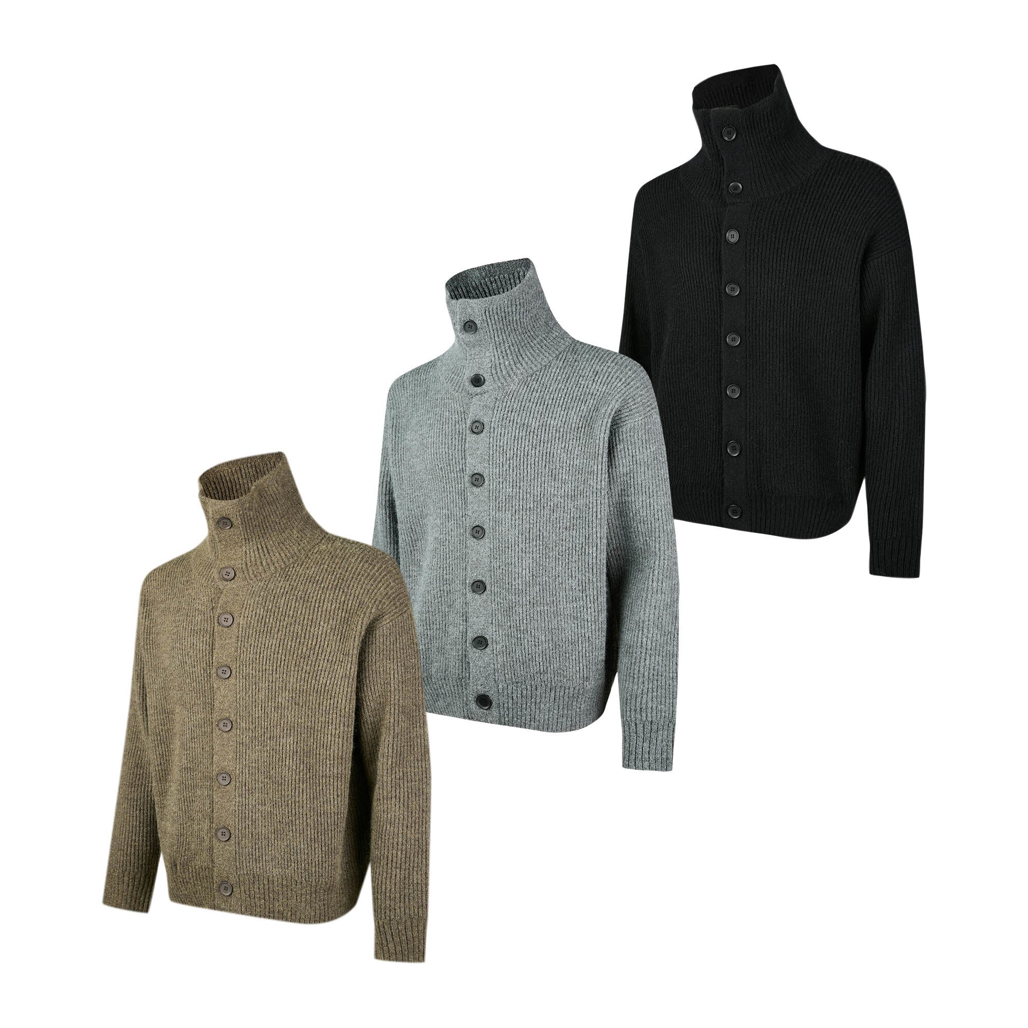 Stand Collar Cardigan Sweater