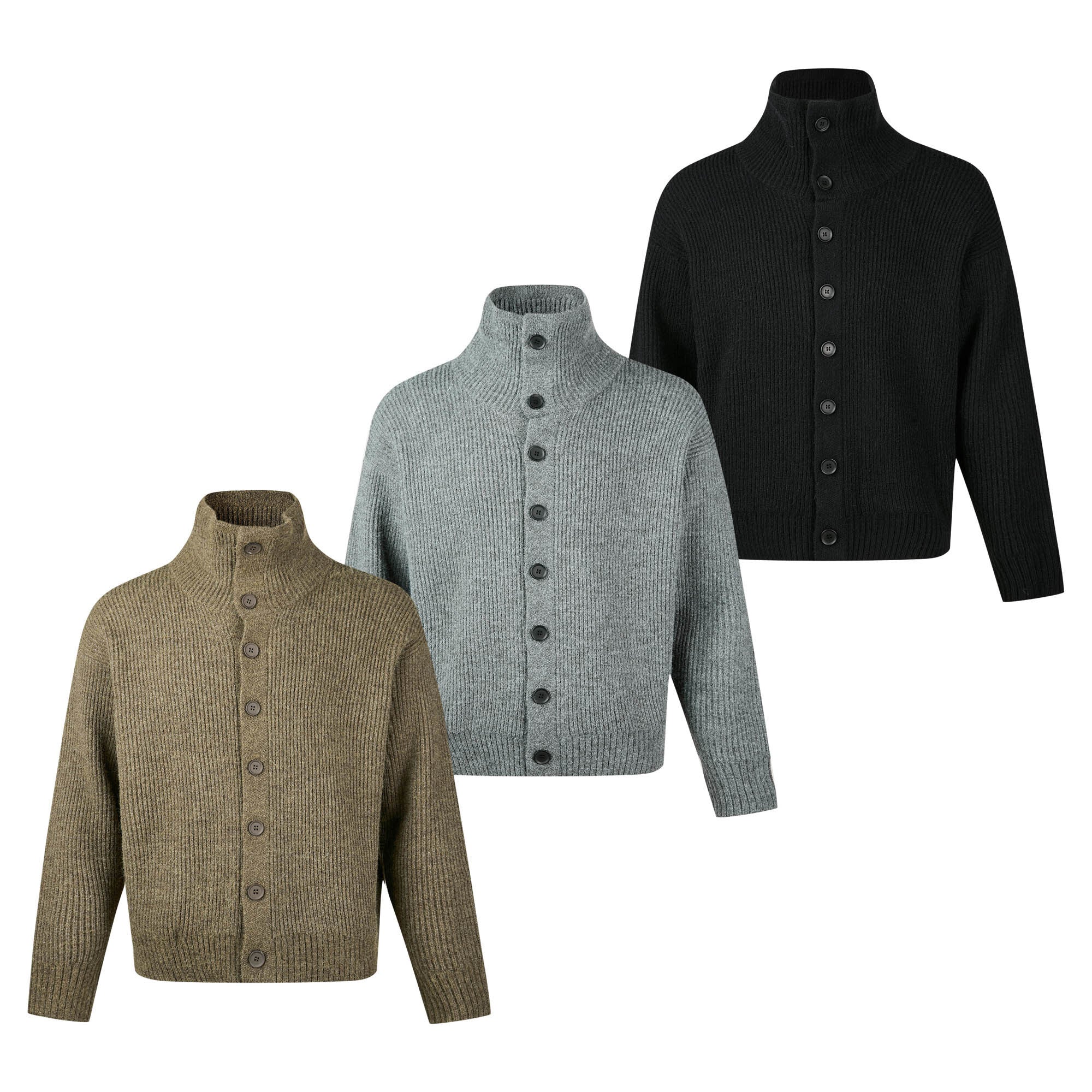 Stand Collar Cardigan Sweater